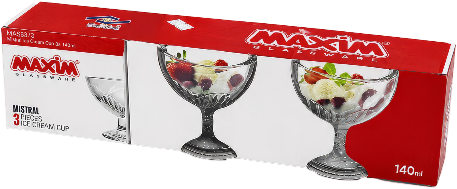 كاسات فواكه MAXIM عدد 3 قطع